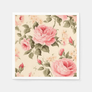 Süße Vintage-Englische Rosen Serviette