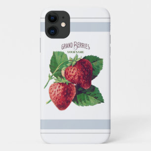 Süße Vintage-Erdbeere Frucht mit Ihrem Namen Case-Mate iPhone Hülle