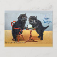 Süße Vintage Frohe Geburtstag Katze