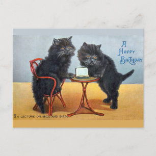Süße Vintage Frohe Geburtstag Katze Postkarte
