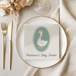 Süße Vintage-Gans-Baby-Party Serviette
