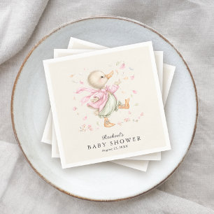 Süße Vintage-Geschichtenbuch-Enten-Mädchen-Baby-Pa Serviette