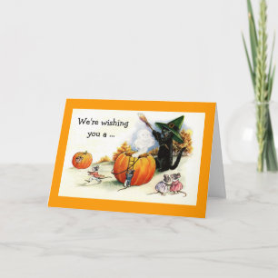 Süße Vintage-Halloween-Grußkarte Karte