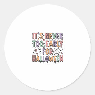 Süße Vintage-Halloween-zu-früh-Typografie-T-Shirts Runder Aufkleber