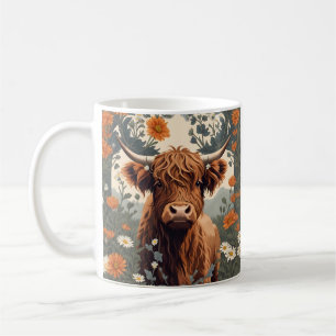 Süße Vintage-Hochlandkuh Kaffeetasse