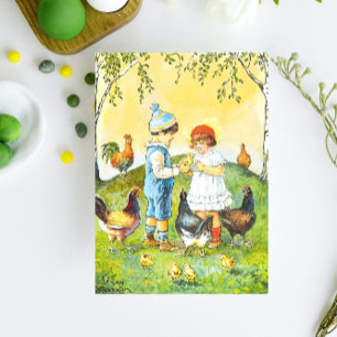 Süße Vintage Jenny Nyström Frohe Ostern Karte