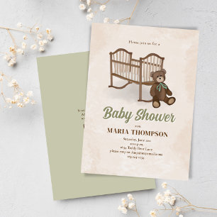 Süße Vintage-Kinderzimmer-Baby-Party Einladung