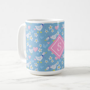 Süße Vintage-Landgänse-Monogramm Kaffeetasse