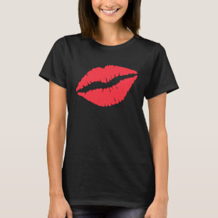 Süße Vintage-Lippen drucken heiße rote Lippenstift T-Shirt