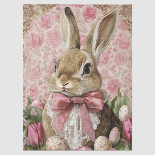 Süße Vintage-Osterhasen-Decoupage Seidenpapier (Vorderseite)