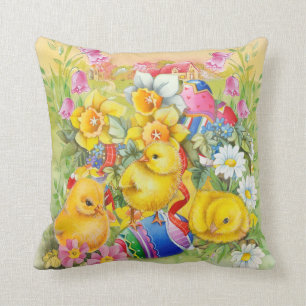 Süße vintage Ostern Küken Kissen