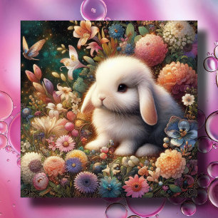 Süße vintage Pastell-Baby-Bunny-Blumen Ostern Feiertagskarte