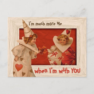 Süße Vintage-Pierrot-CC0658-Valentinskarte Feiertagspostkarte