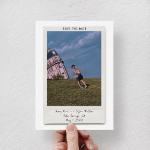 Süße Vintage-Polaroid-Foto-Save-the-Date-Karte Save The Date