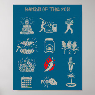 Süße Vintage-Popular-Bands 90er Funny Poster