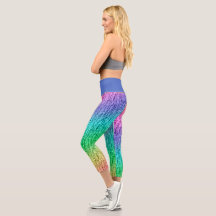 Süße Vintage-Rainbow-High-Waisted-Hose mit Distres
