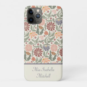 Süße Vintage Retro Blumen Anpassbarer Name Case-Mate iPhone Hülle