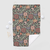 Süße Vintage Retro Blumen Golf Handtuch