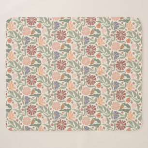 Süße Vintage Retro Blumen Sherpa-Decke Sherpadecke