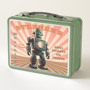 Süße Vintage-Roboter individuell anpassbare Metall Brotdose