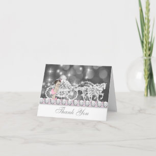 Süße Vintage-Rosa-Baby-Shower-Dankeskarten Dankeskarte