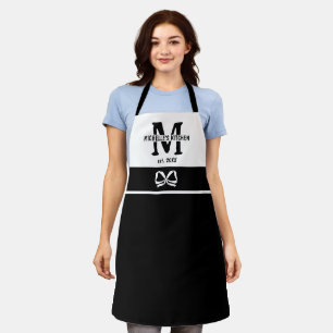 Süße vintage-rustikale Monogramm-Familienname mit Schürze