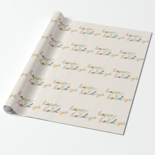 Süße Vintage-Schrift Pastell Frohe Feiertage Geschenkpapier