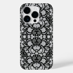Süße vintage schwarze weiße Paisleymuster Case-Mate iPhone 14 Pro Hülle