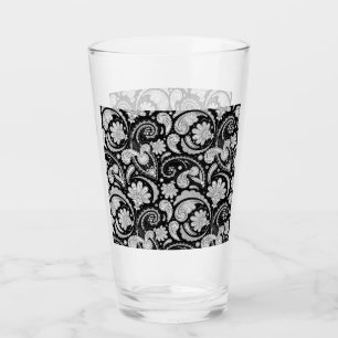 Süße vintage schwarze weiße Paisleymuster Glas