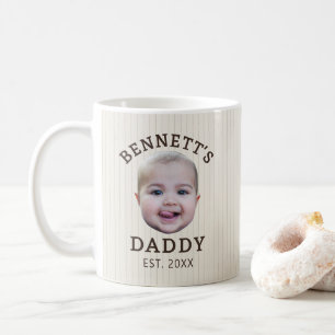 Süße Vintage-Streifen Custom Gesicht Papa-Tasse Kaffeetasse