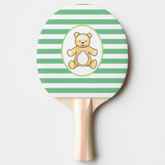 Süße vintage Teddybär-Zeichnung Tischtennis Schläger