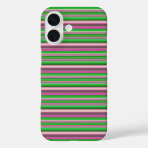 Süße violett-grüne Streifen iPhone 16 Hülle