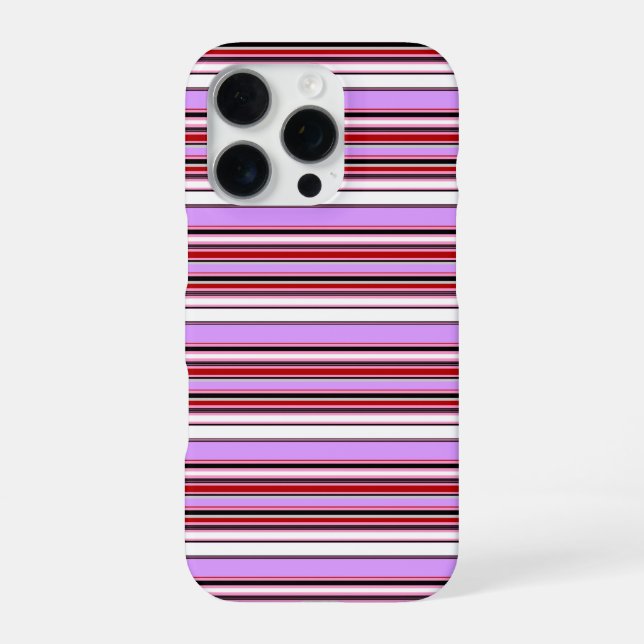Süße violett rote Streifen iPhone Hülle (Rückseite)