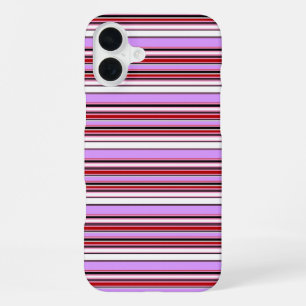 Süße violett rote Streifen iPhone 16 Plus Hülle