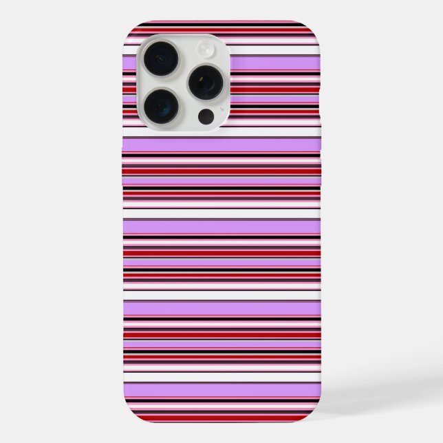 Süße violett rote Streifen iPhone Hülle (Rückseite)