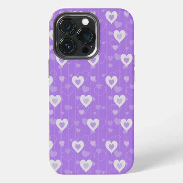 Süße violette Herzen iPhone Hülle (Hinten)