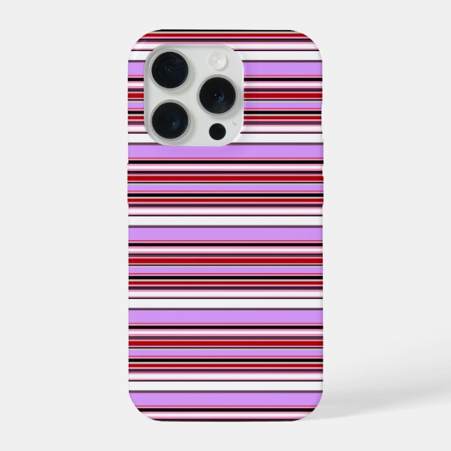 Süße violettrote Streifen iPhone Hülle (Rückseite)
