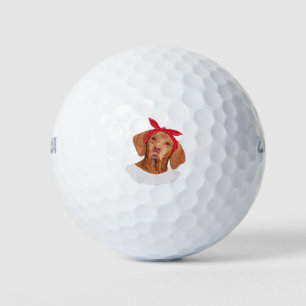 Süße Vizsla mit Kopftuch Golfball