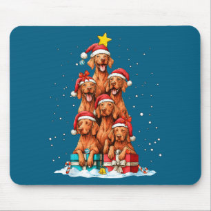 Süße Vizsla Viszla Hund Weihnachtsbaum Xmas Hut Mousepad