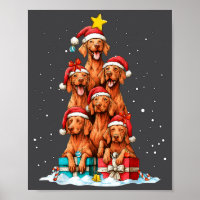 Süße Vizsla Viszla Hund Weihnachtsbaum Xmas Hut
