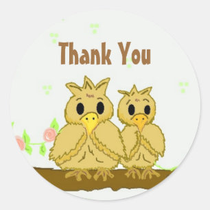 Süße Vögel Danke Runder Aufkleber