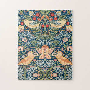 Süße Vögel, Erdbeer-Dieb Vintage-Kunst Puzzle