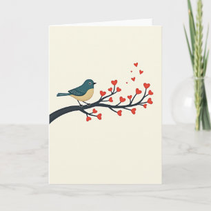 Süße Vogel-Herz-Baum-Karte Karte