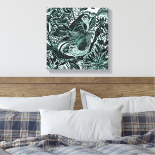 Süße Vögel im Wald Vintage-Kunst Leinwanddruck