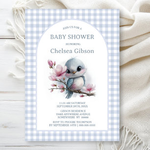 Süße Vogel mit Kirschblüten-Baby-Party Einladung