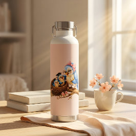 Süße Vogel-Rosa-Edelstahl-Wasserflasche Trinkflasche