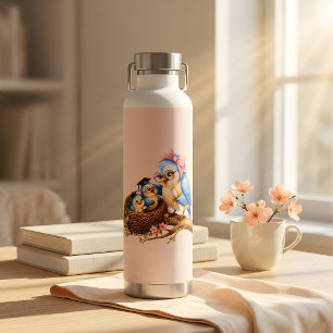 Süße Vogel-Rosa-Edelstahl-Wasserflasche Trinkflasche