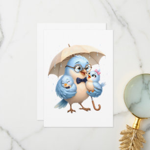 Süße Vogel-Vater-förmige Dankeschön-Karte Dankeskarte