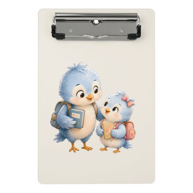 Süße Vogelgeschwister Mini-Clipboard Mini Klemmbrett (Vorderseite)