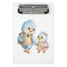 Süße Vogelgeschwister Mini-Clipboard